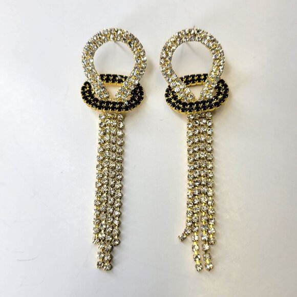 Chandelier Crystal and Gold Earrings - Picture 2 of 8